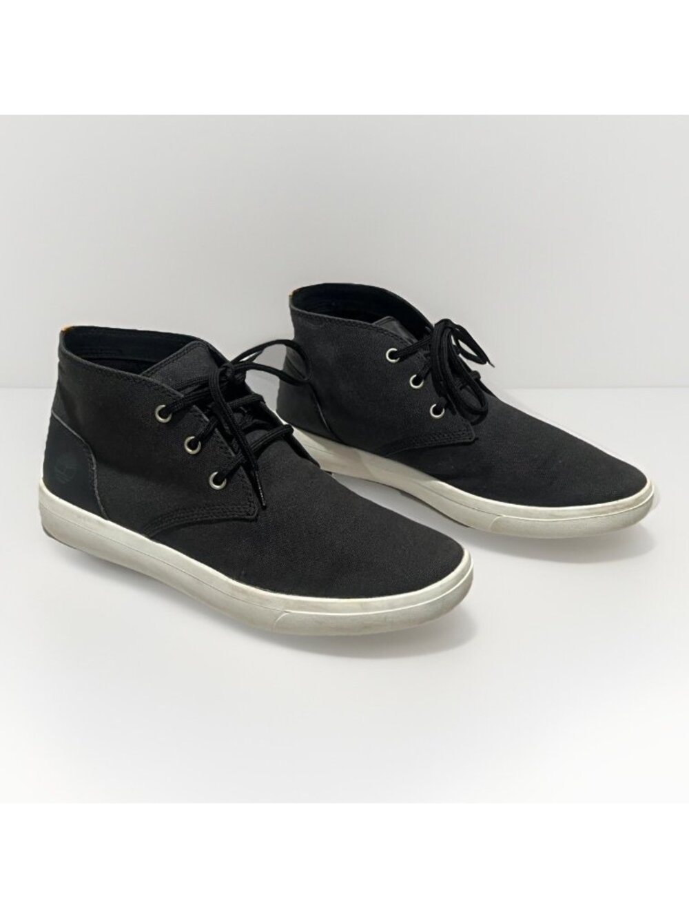 Timberland Mens Boots 9 Black Ashwood Park Canvas Chukka Booties A2QTT